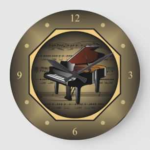 Clock-tagon ~ Piano ~ Sheet Music ~ Unique ~ Large Clock