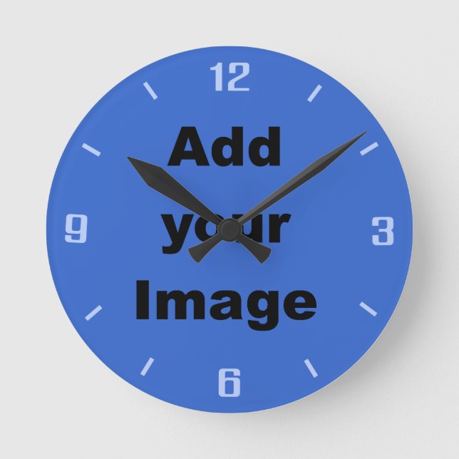 Clock template - Blues - Add your Image (Front)