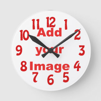 Clock template - Fun Red - Add your Image