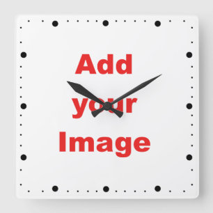 Clock template - Minute markers black - Add Image