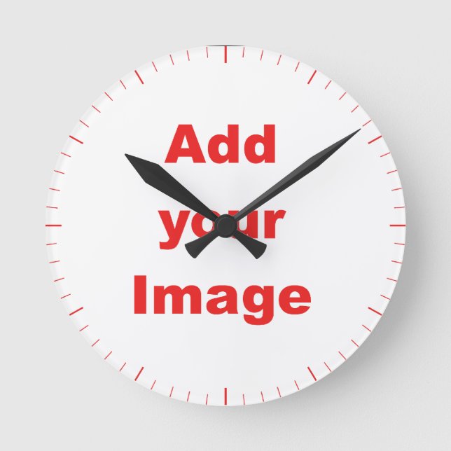 Clock template - Red markers - Add your Image (Front)