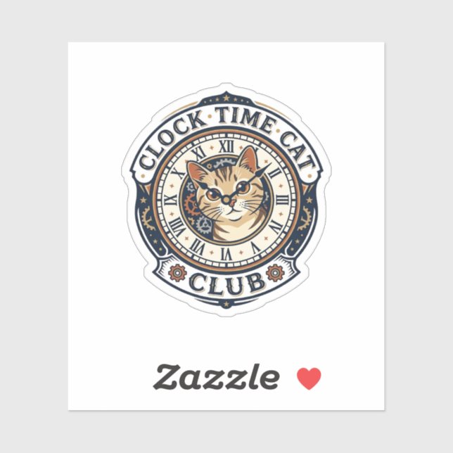 Clock Time Cat Cat Graphic Tee Art - Clock Time Ca (Sheet)