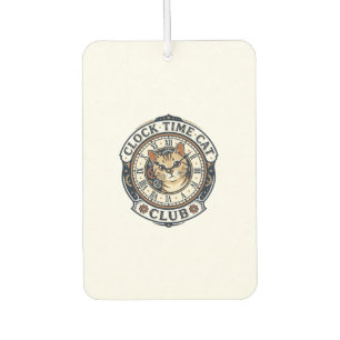 Clock Time Cat Cat Graphic Tee Art - Clock Time Ca Air Freshener