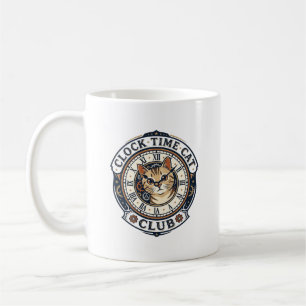 Clock Time Cat Cat Graphic Tee Art - Clock Time Ca Coffee Mug