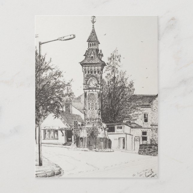 Clock Tower Hay on Wye 2007 Postcard (Front)