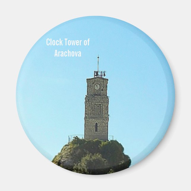 Clock Tower of Arachova Greece Magnet (Front)
