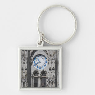 Clock towers at the National Basilica, Ecuador Keychain