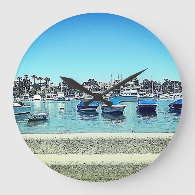 Clock Wall Balboa Island Personal Photo Beach Bay (Front)