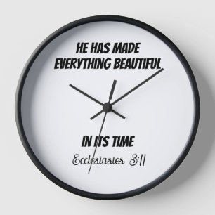 CLOCK, WALL CLOCK, SCRIPTURE, Ecclesiastes 3:11 Clock