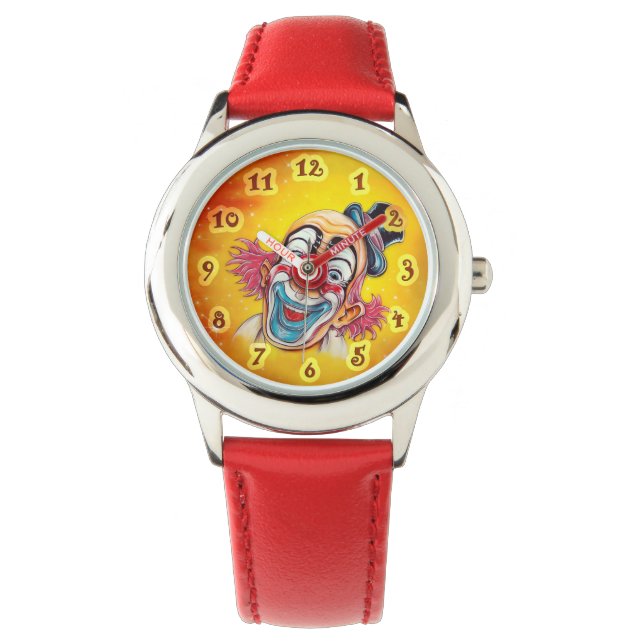 CLOCK WITH A COLORFUL LAUGHING CLOWN WATCH (Front)