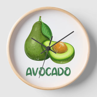 Clock with avocado