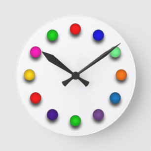 Clock with coloured ballons
