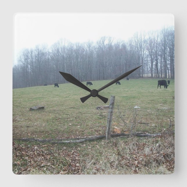 Clock with mountains and cows (Front)