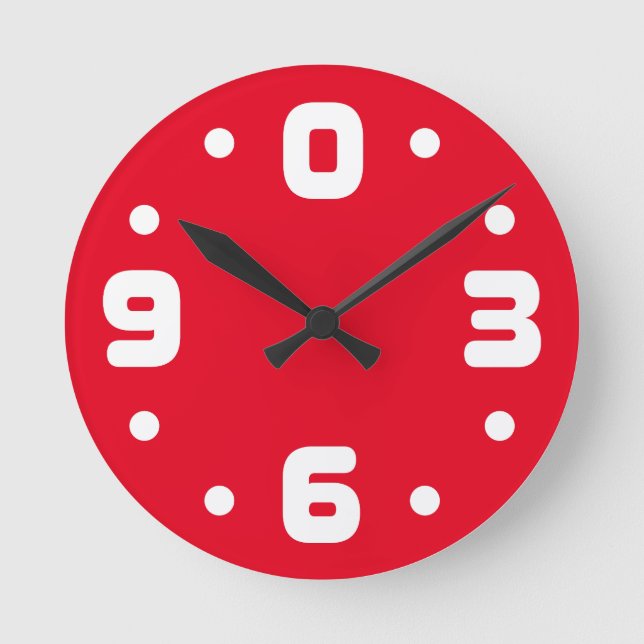 Clock with numbers zero, three, six and nine. (Front)