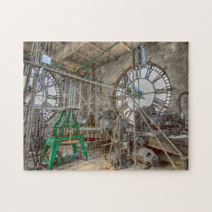 Clock works in tower jigsaw puzzle