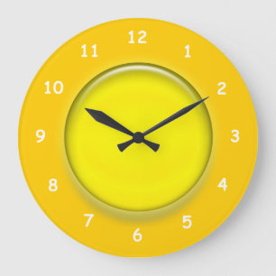 Clock - Yellow 3D disc clock