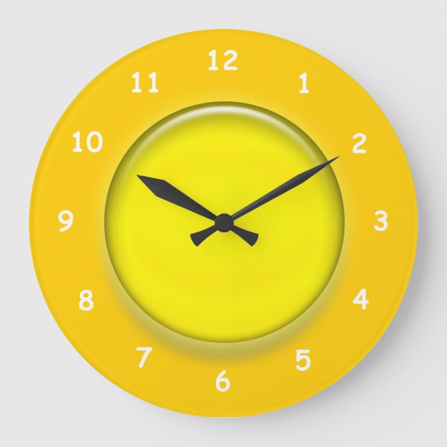 Clock - Yellow 3D disc clock (Front)