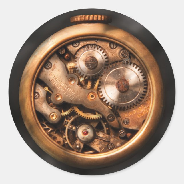 Clockmaker - Gears Classic Round Sticker (Front)