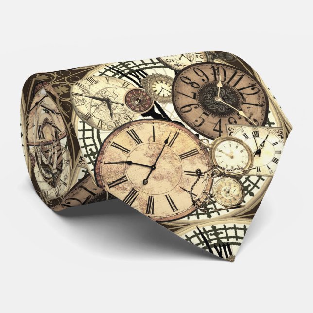 Clocks Tie (Rolled)