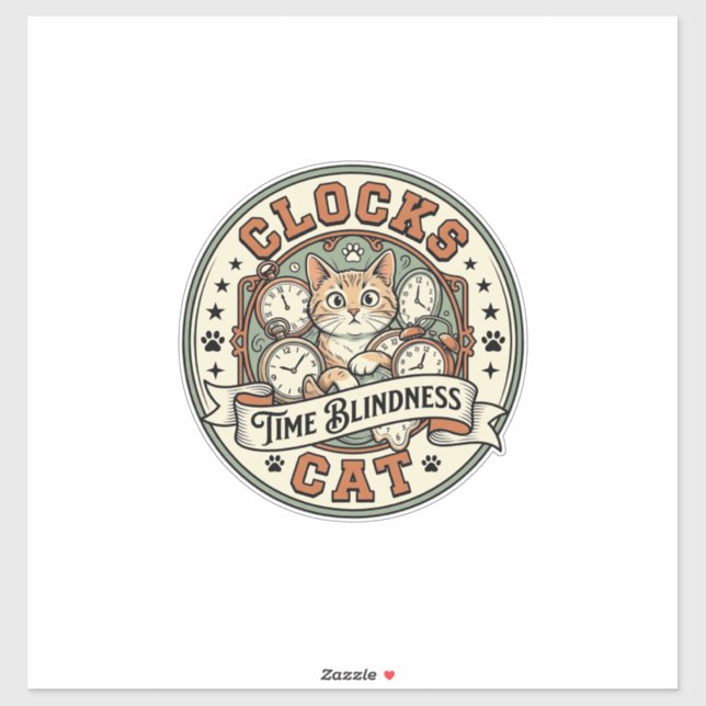 Clocks Time Blindness Cat Clocks Time Blindness Ca (Sheet)