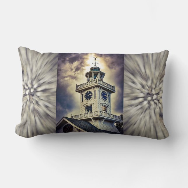 Clocktower Abstract Photography Lumbar Pillow (Front)