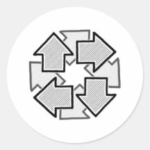 Clockwise Arrows Minimal Geometric White Variant 1