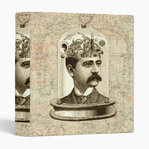 Clockwork Brain STEAMPUNK vintage Binder