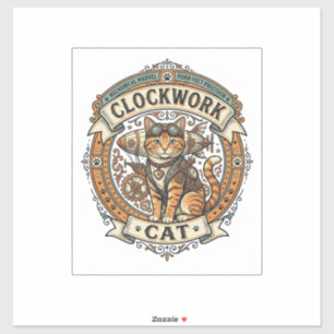 Clockwork Cat Cat Steampunk Vintage Vector Art Shi