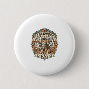 Clockwork Cat Cat Steampunk Vintage Vector Art Shi 2 Inch Round Button