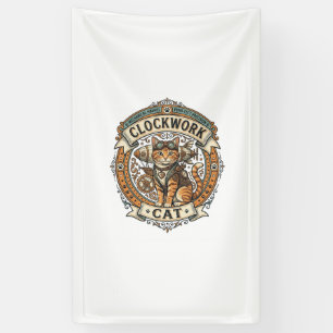 Clockwork Cat Cat Steampunk Vintage Vector Art Shi Banner
