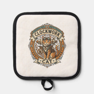 Clockwork Cat Cat Steampunk Vintage Vector Art Shi Pot Holder