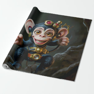 Clockwork Cavekeeper – The Whispering Monkey  Wrapping Paper