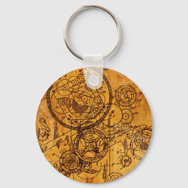 Clockwork Collage Keychain (Front)