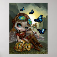 Clockwork Dragonling steampunk dragon fairy art