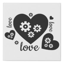 Clockwork Hearts Canvas Print – A Fusion of Love
