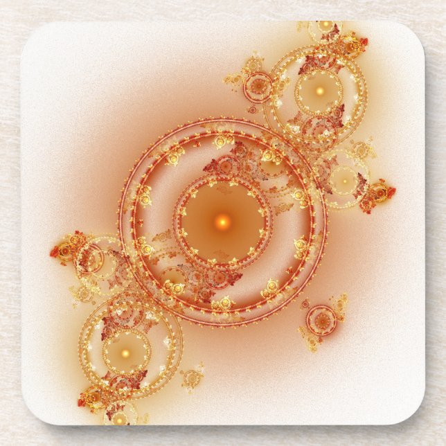 Clockwork I - Fractal Art Cork Coaster (Front)