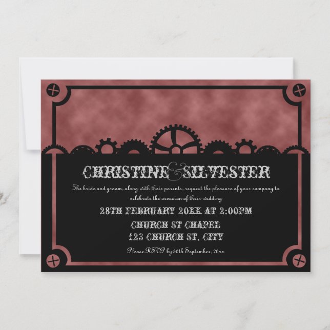 Clockwork Silhouette, 5x7 invitation (Front)