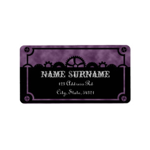 Clockwork Silhouette, wedding address labels