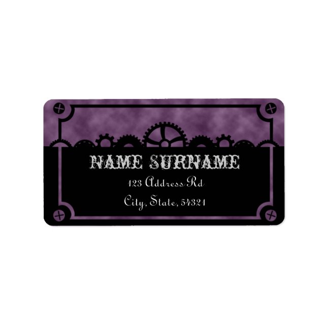Clockwork Silhouette, wedding address labels (Front)