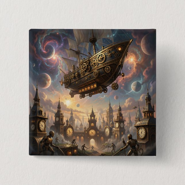 clockwork skies button (Front)