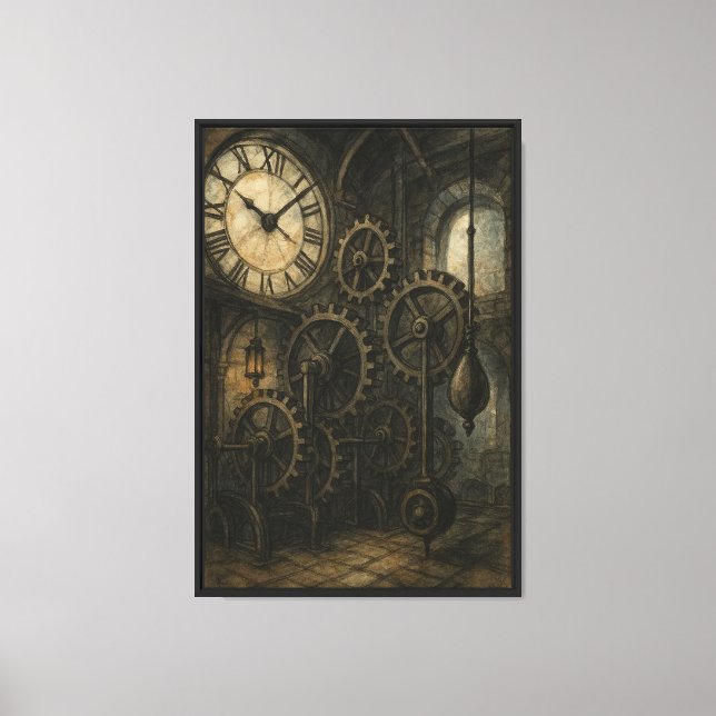 Clockwork Tower Interior Art Canvas Print (Front)
