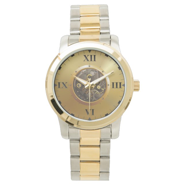 clockwork  with roman dial watch (Front)