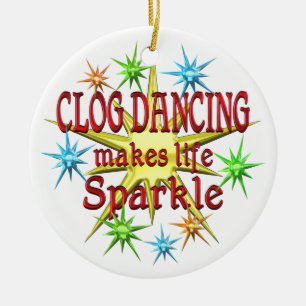 Clog Dancing Sparkles Ceramic Ornament