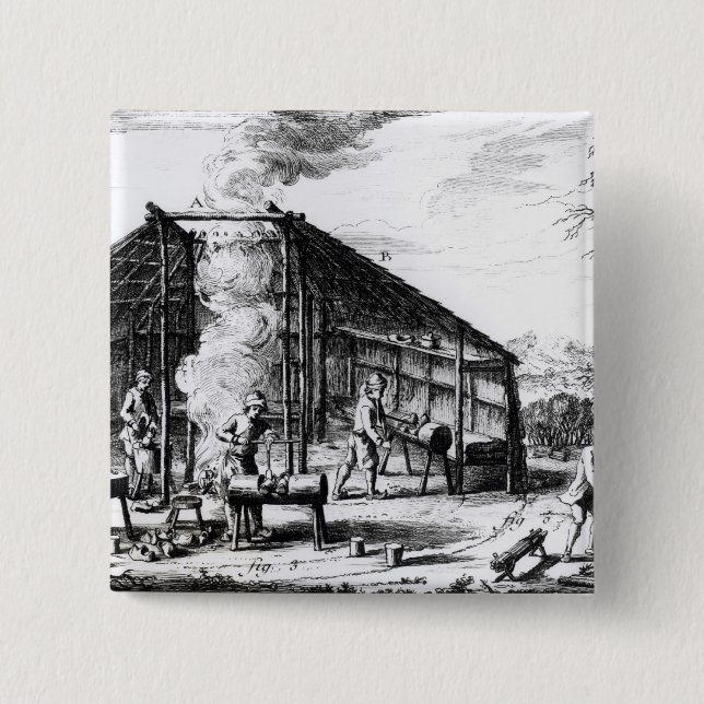 Clog Making 2 Inch Square Button (Front)