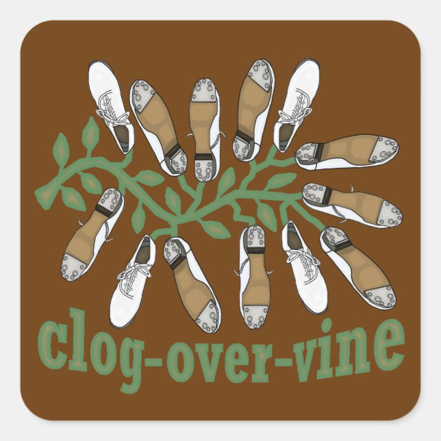 Clog Over Vine Dance Square Sticker (Front)