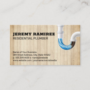 Clogged Pipe Wooden Boards Business Card