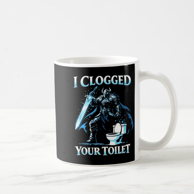 Clogged toilet funny alpha wolf meme stupid coffee mug (Right)