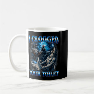 Clogged Toilet Funny Alpha Wolf Meme Stupid Coffee Mug