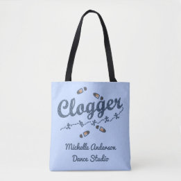Clogger Dancer Blue | Add Personalized Studio Name Tote Bag