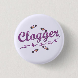 Clogger Dancers Shoes Clogging Purple 1 Inch Round Button